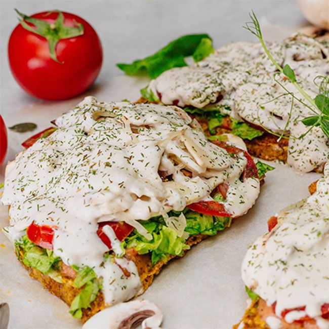Pizza crudivegana sin gluten