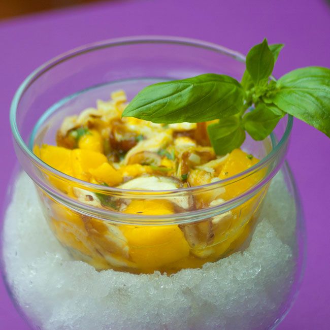 ceviche vegano de setas y mango